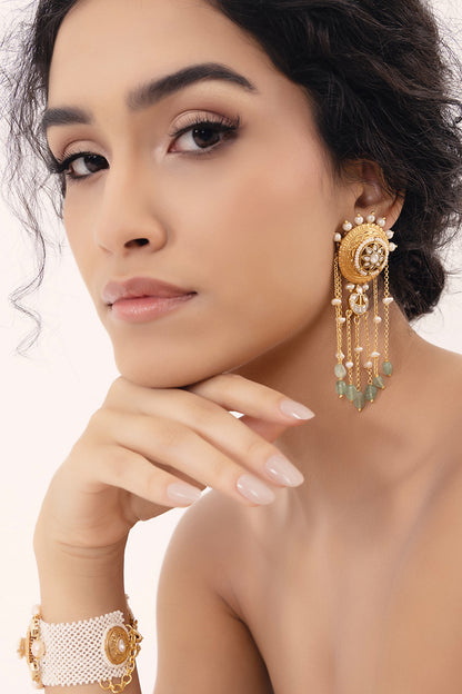 Polki & Pearl Embellished Sophisticated Danglers 