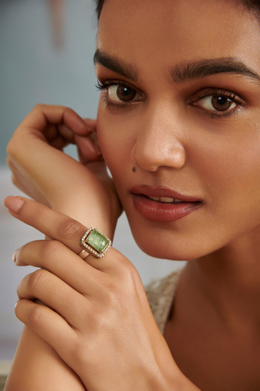 Natural Stone Embellished Ring 