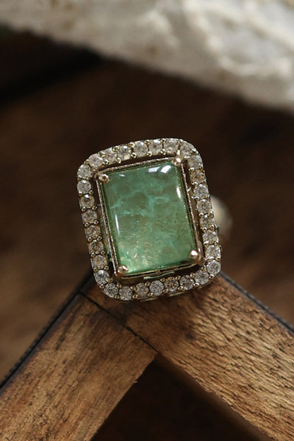 Natural Stone Embellished Ring 