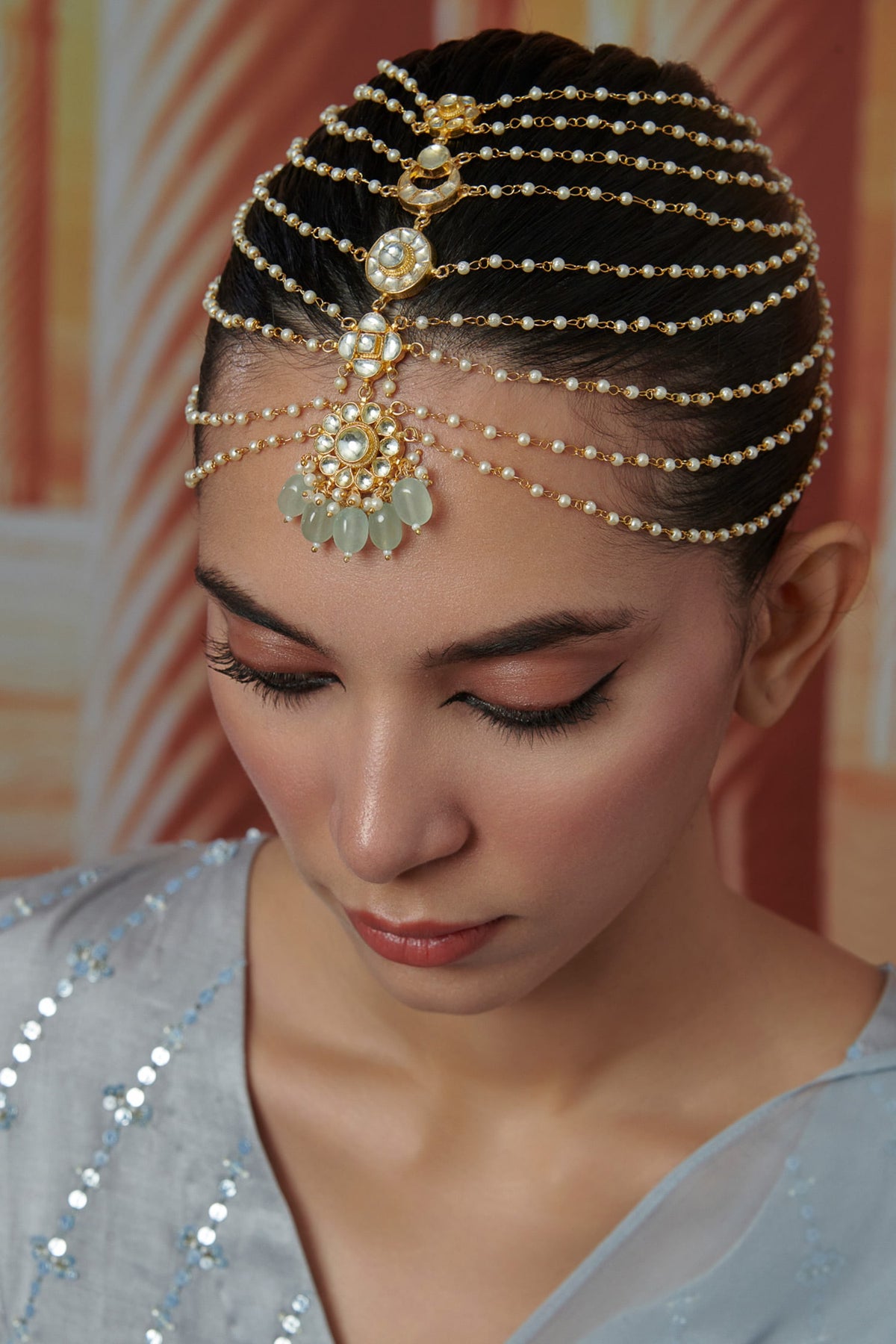 Kundan Motif Embellished Mathapatti 
