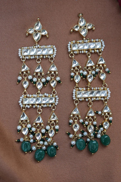 Kundan Embellished Bead Drop Earrings 