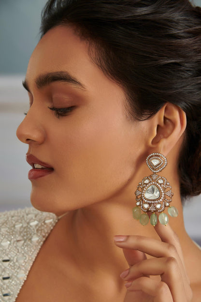 Polki Stone Embellished Earrings 