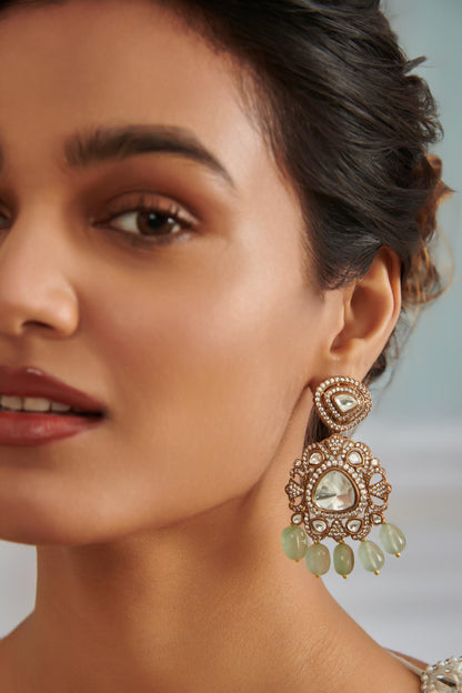 Polki Stone Embellished Earrings 