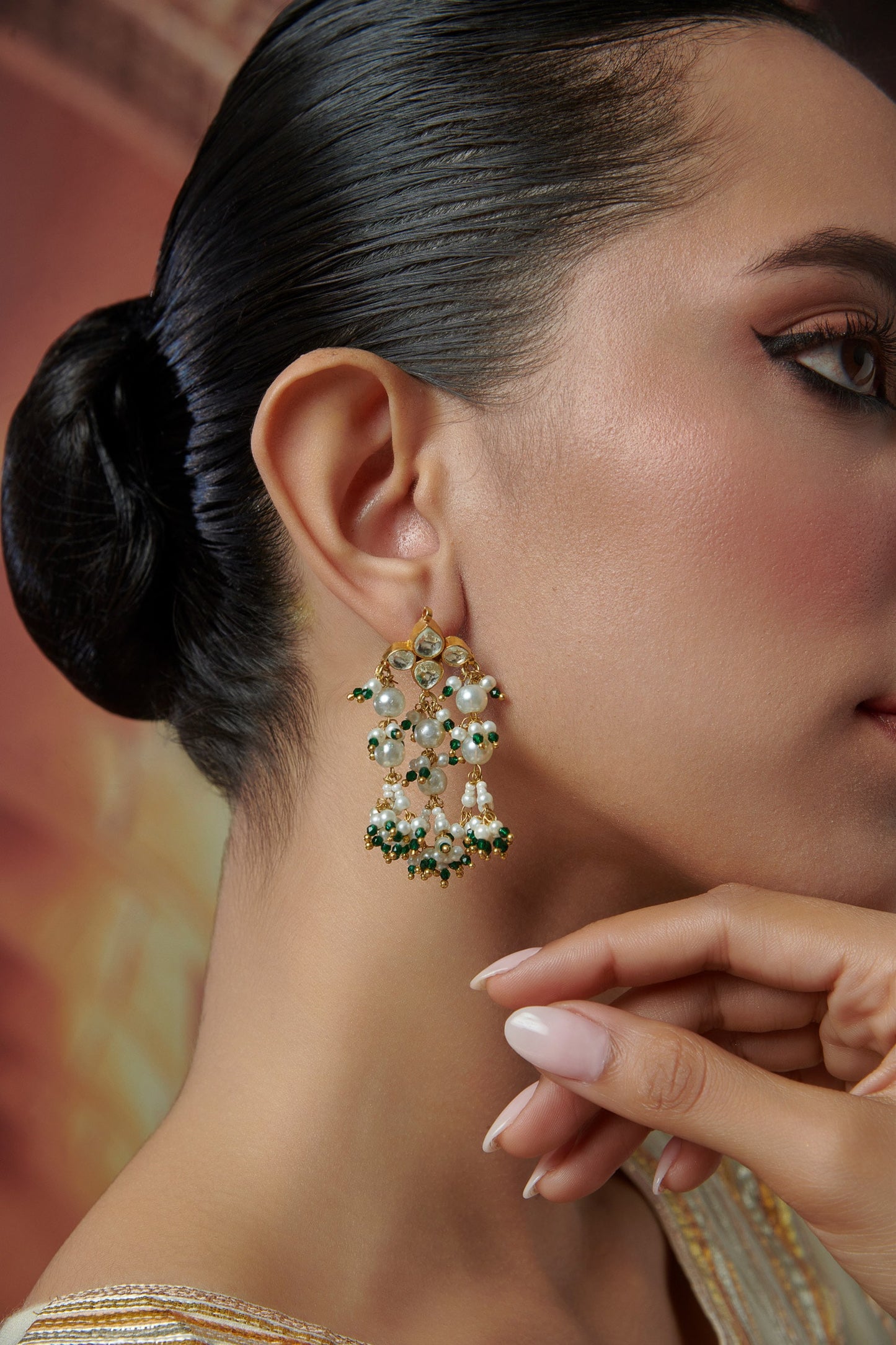 Kundan & Pearl Embellished Earrings 
