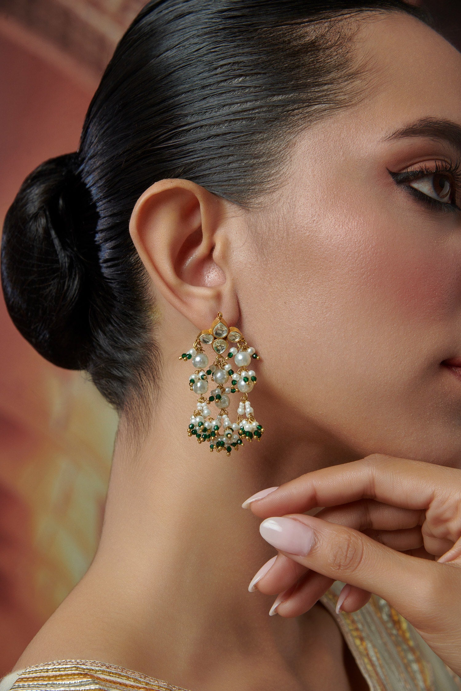 Kundan & Pearl Embellished Earrings 