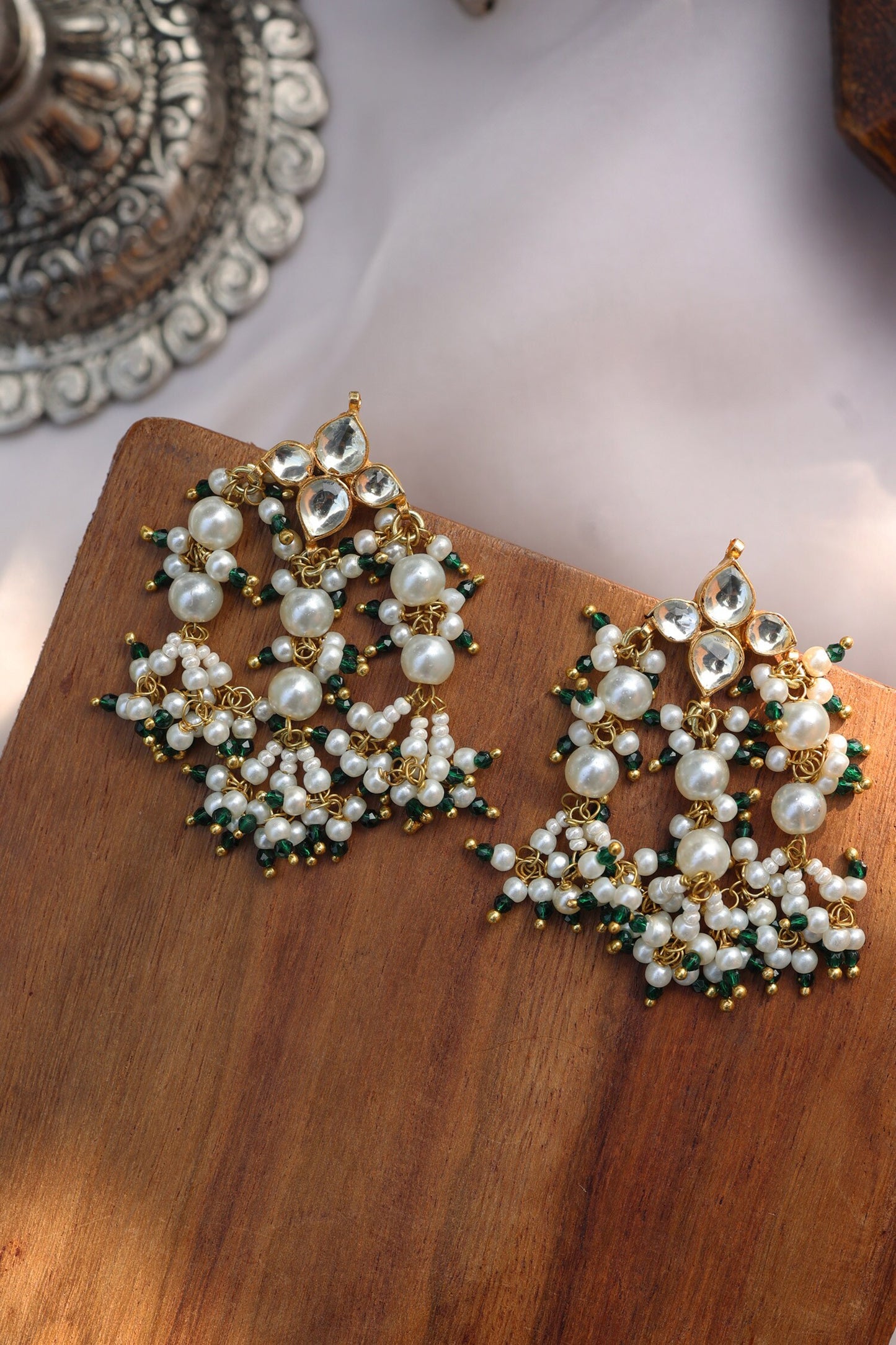 Kundan & Pearl Embellished Earrings 