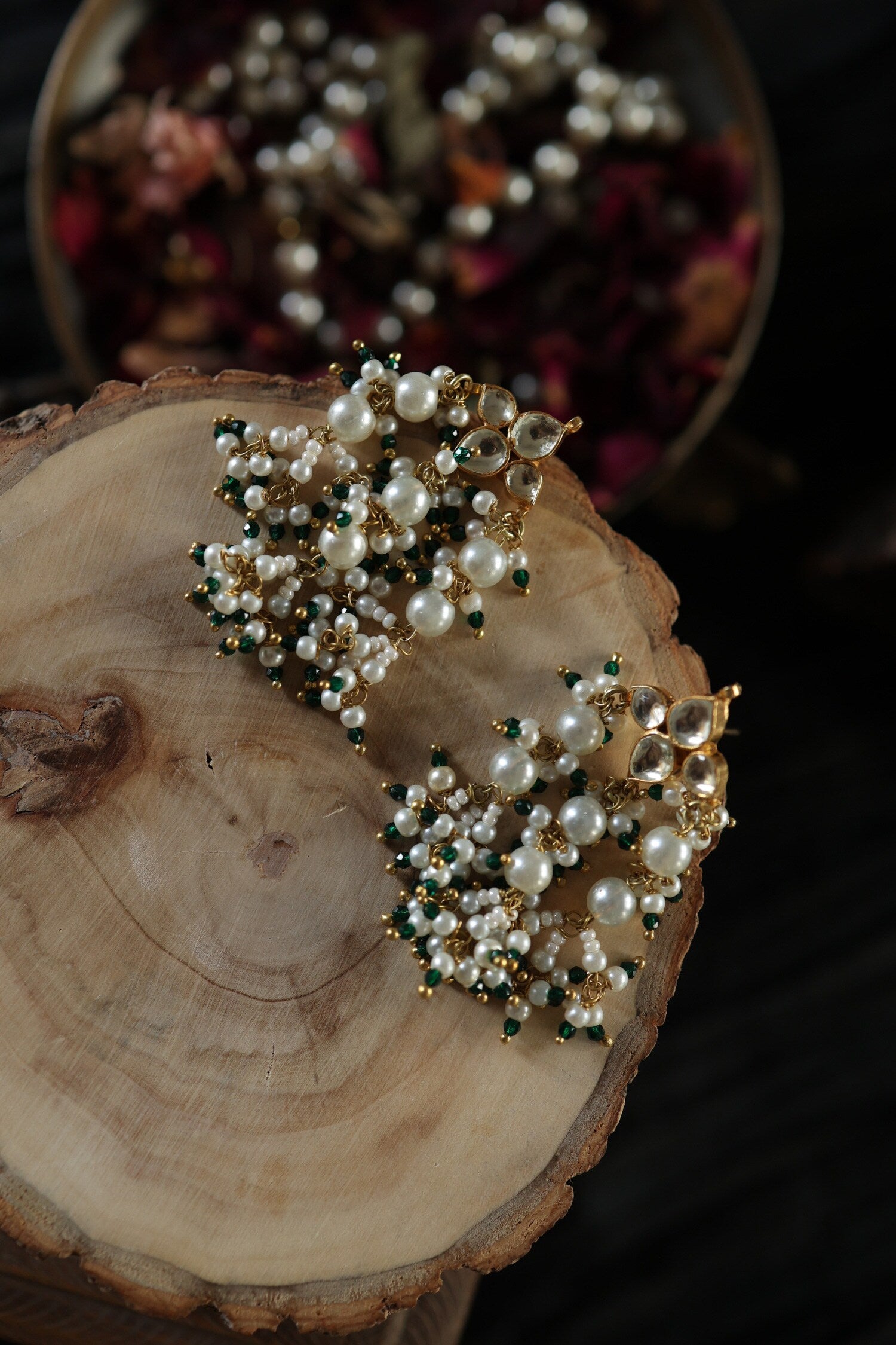 Kundan & Pearl Embellished Earrings 