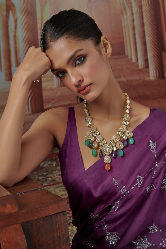 Phoolista Kundan & Stone Embellished Necklace 