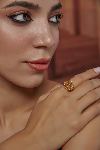 Kundan Fleur Ring 