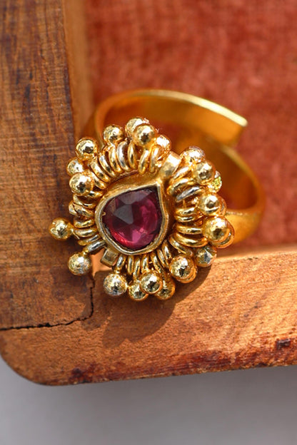 Kundan Fleur Ring 
