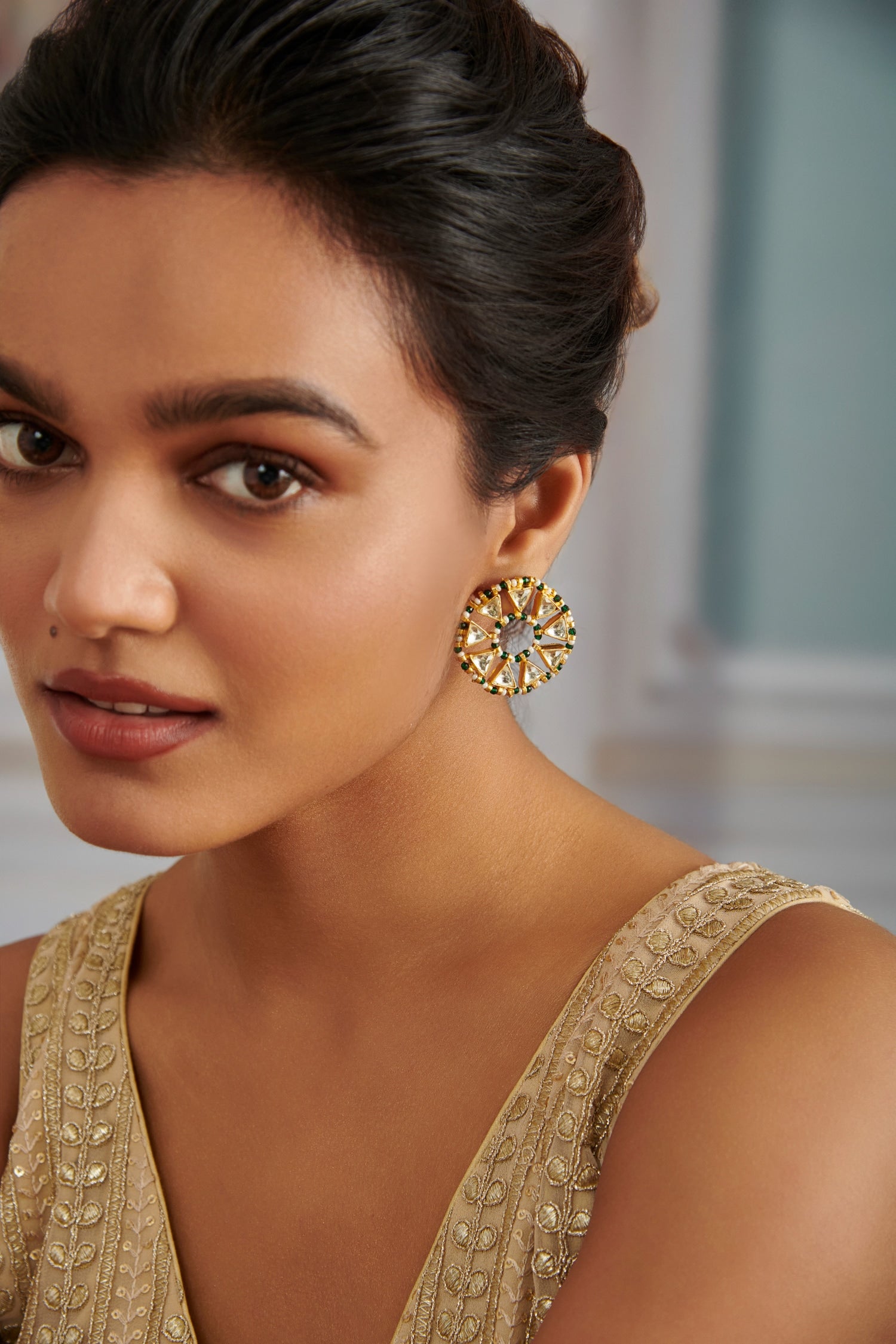 Kundan Embellished Starlet Studs 