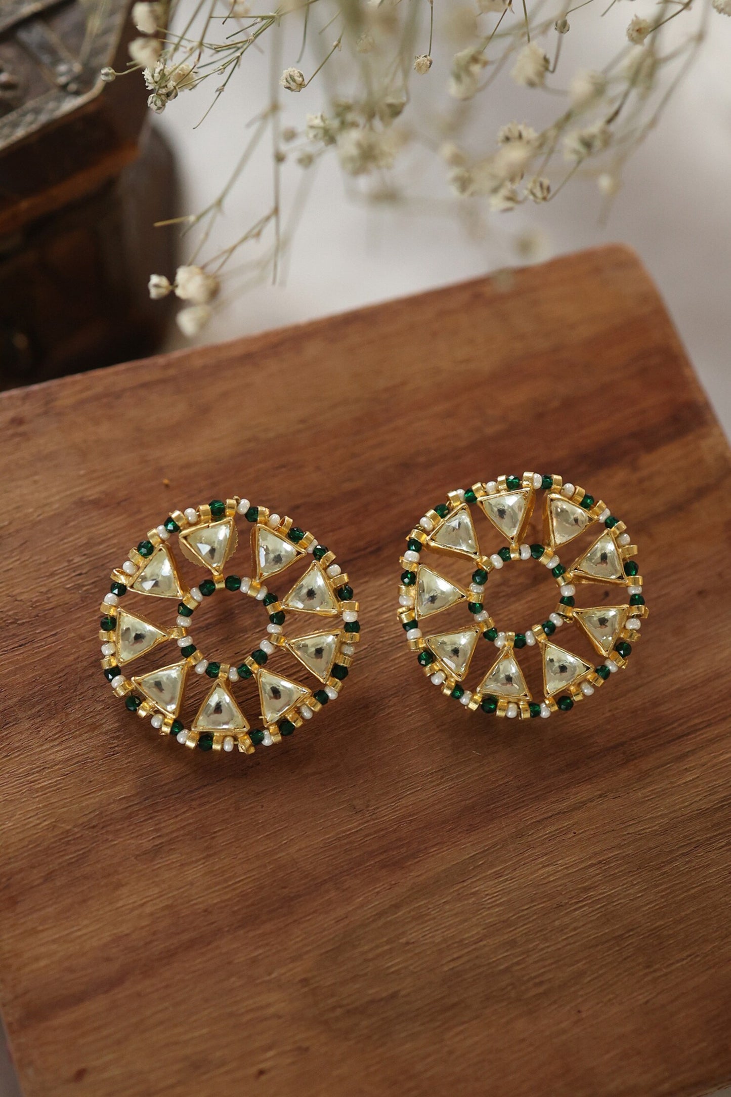 Kundan Embellished Starlet Studs 
