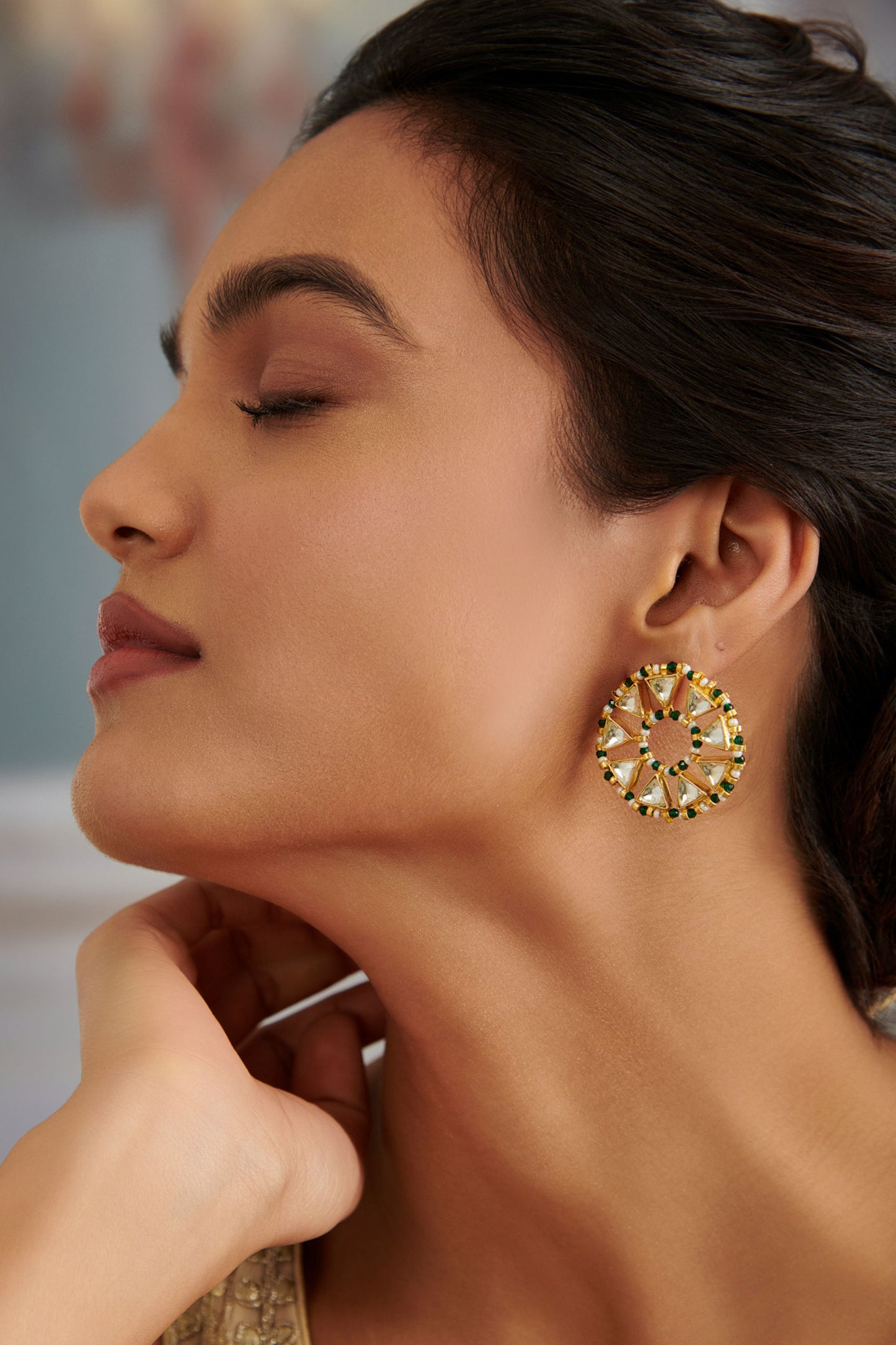 Kundan Embellished Starlet Studs 