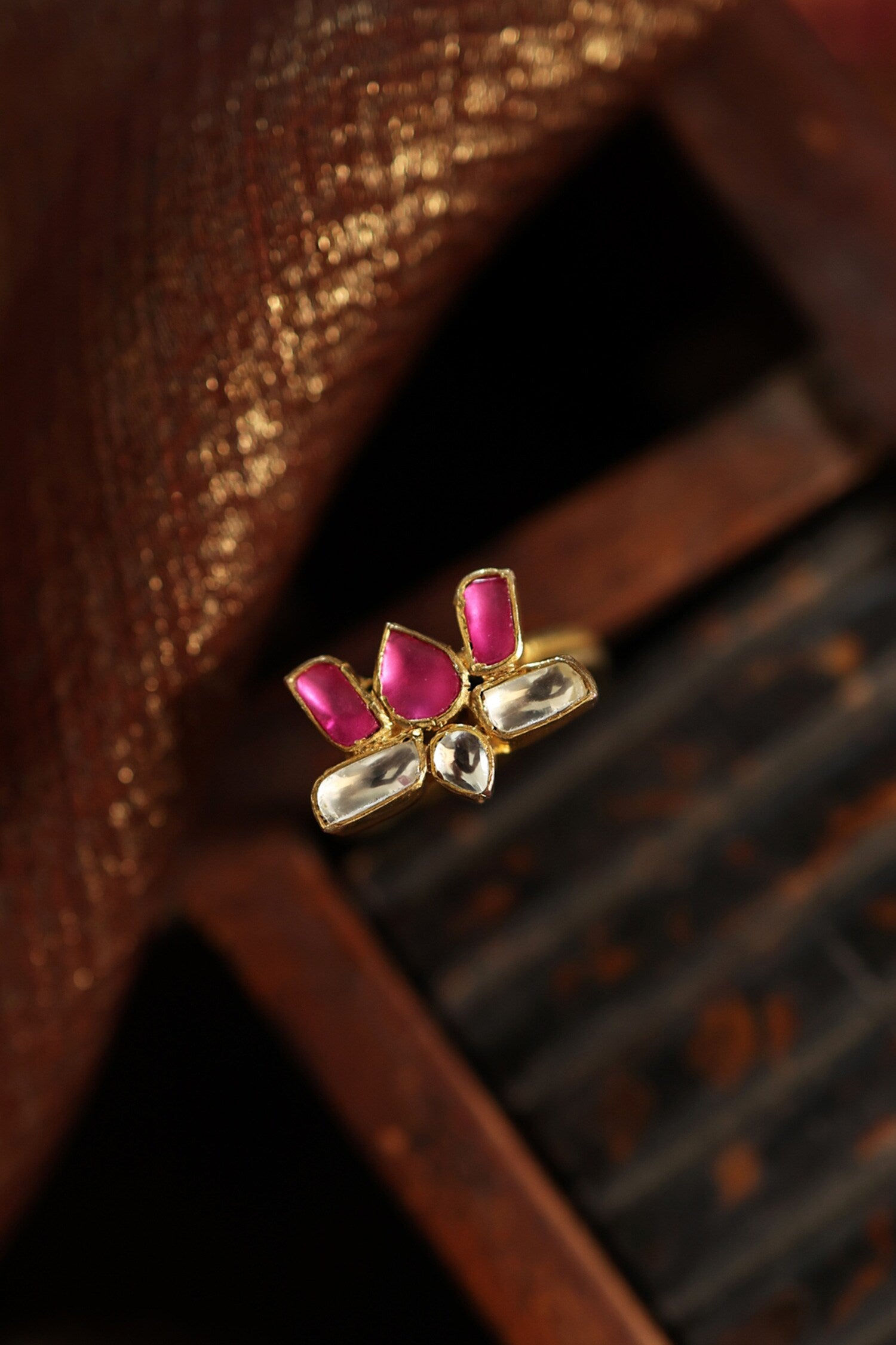 Lotus Kundan Ring 