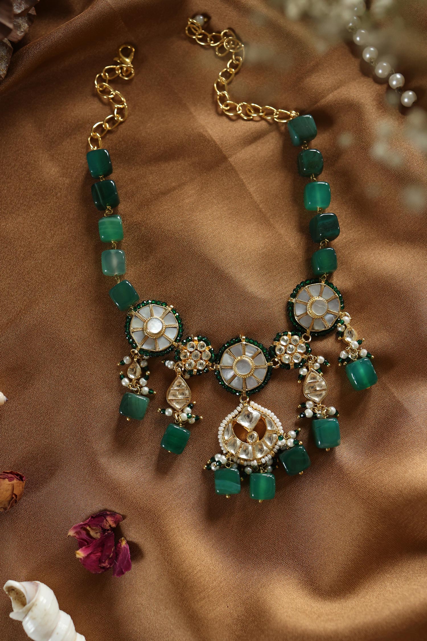 Floral Carved Kundan Embellished Choker 