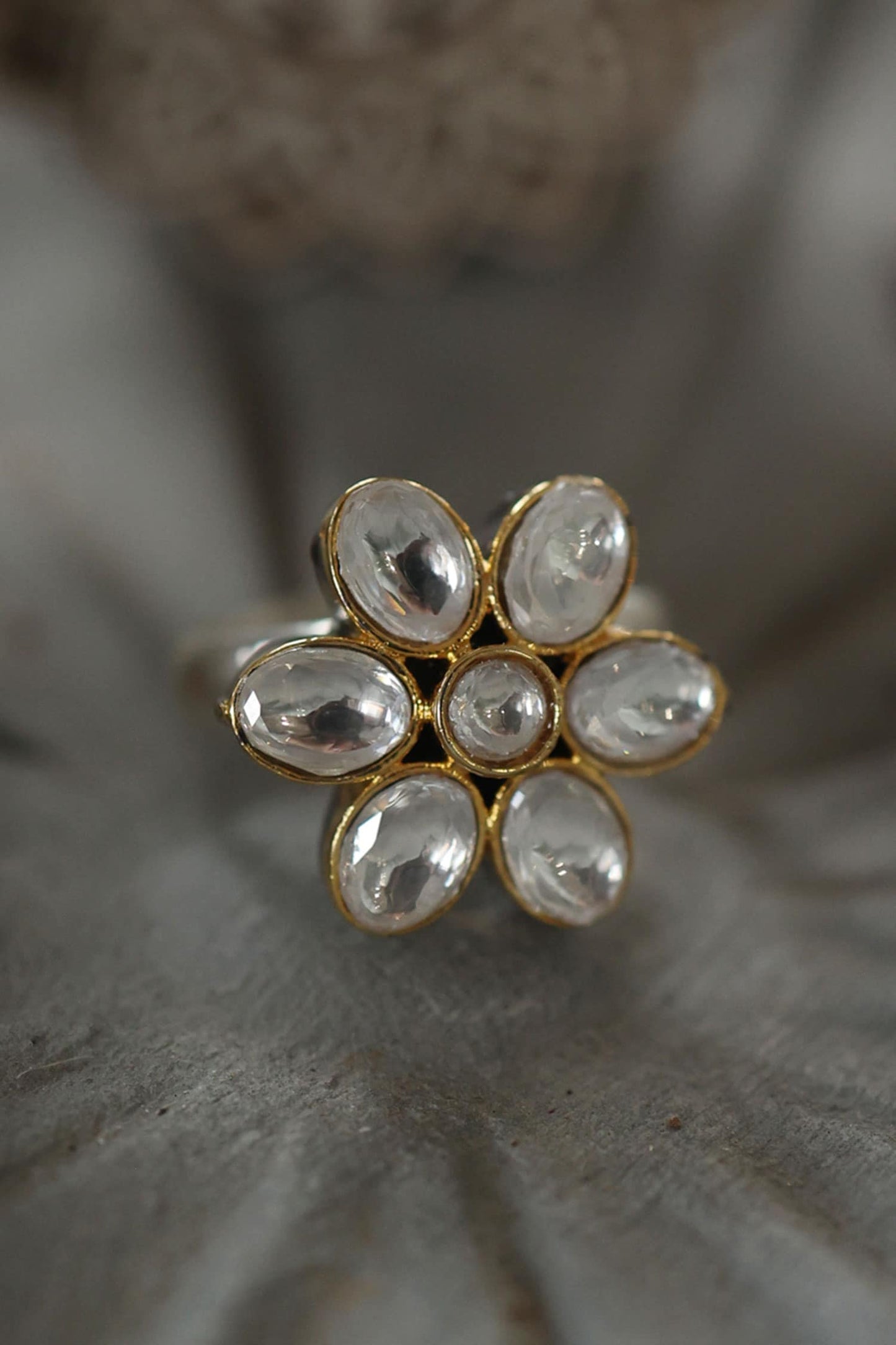 Floral Polki Ring 