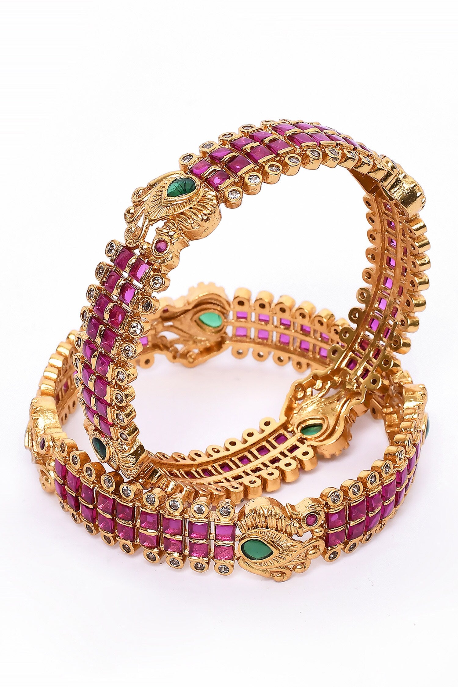 Stone Studded Bangles - Set of 2 