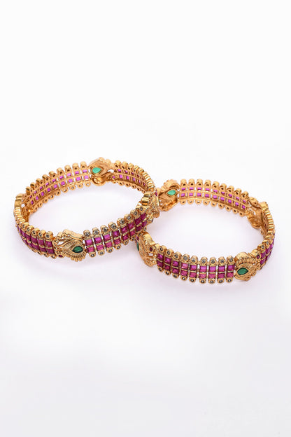 Stone Studded Bangles - Set of 2 