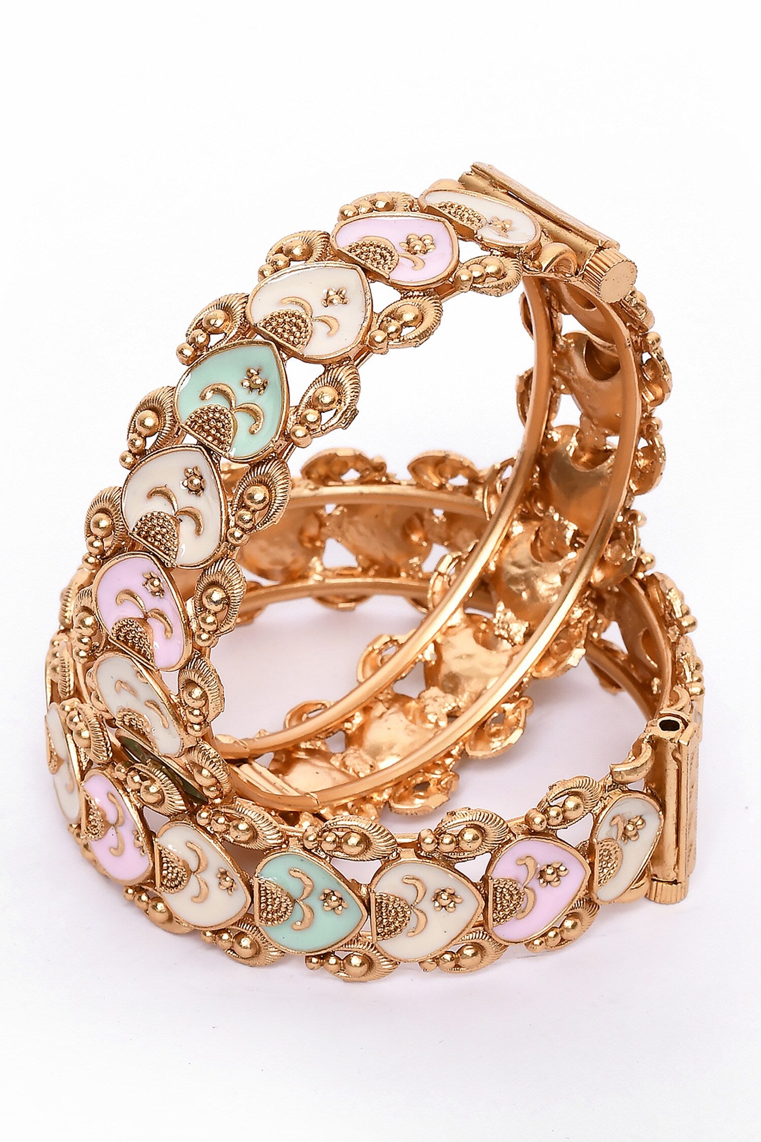Enamel Embellished Bangles - Set of 2 