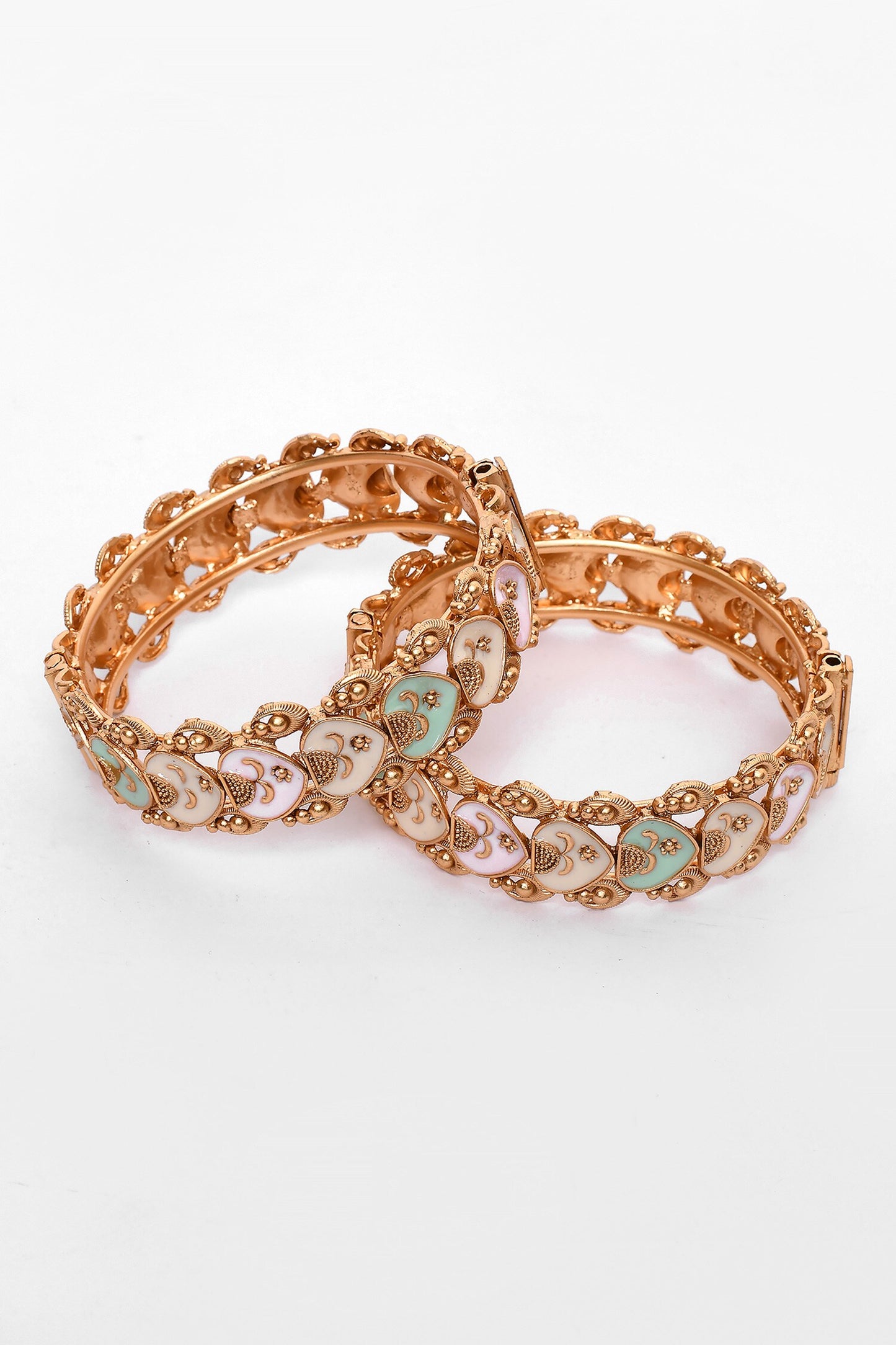 Enamel Embellished Bangles - Set of 2 