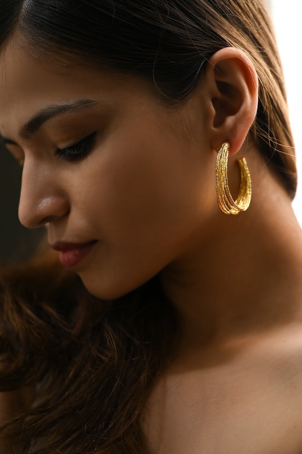 Kiara Textured Hoops 