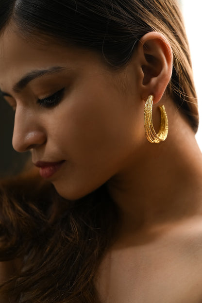 Kiara Textured Hoops 