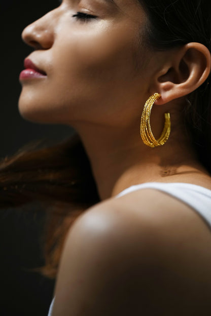 Kiara Textured Hoops 
