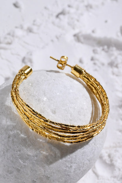 Kiara Textured Hoops 