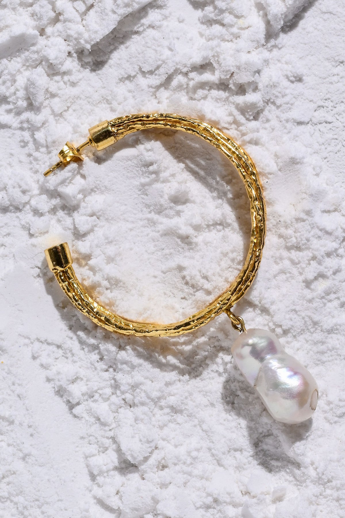 Kiara Pearl Drop Hoops 