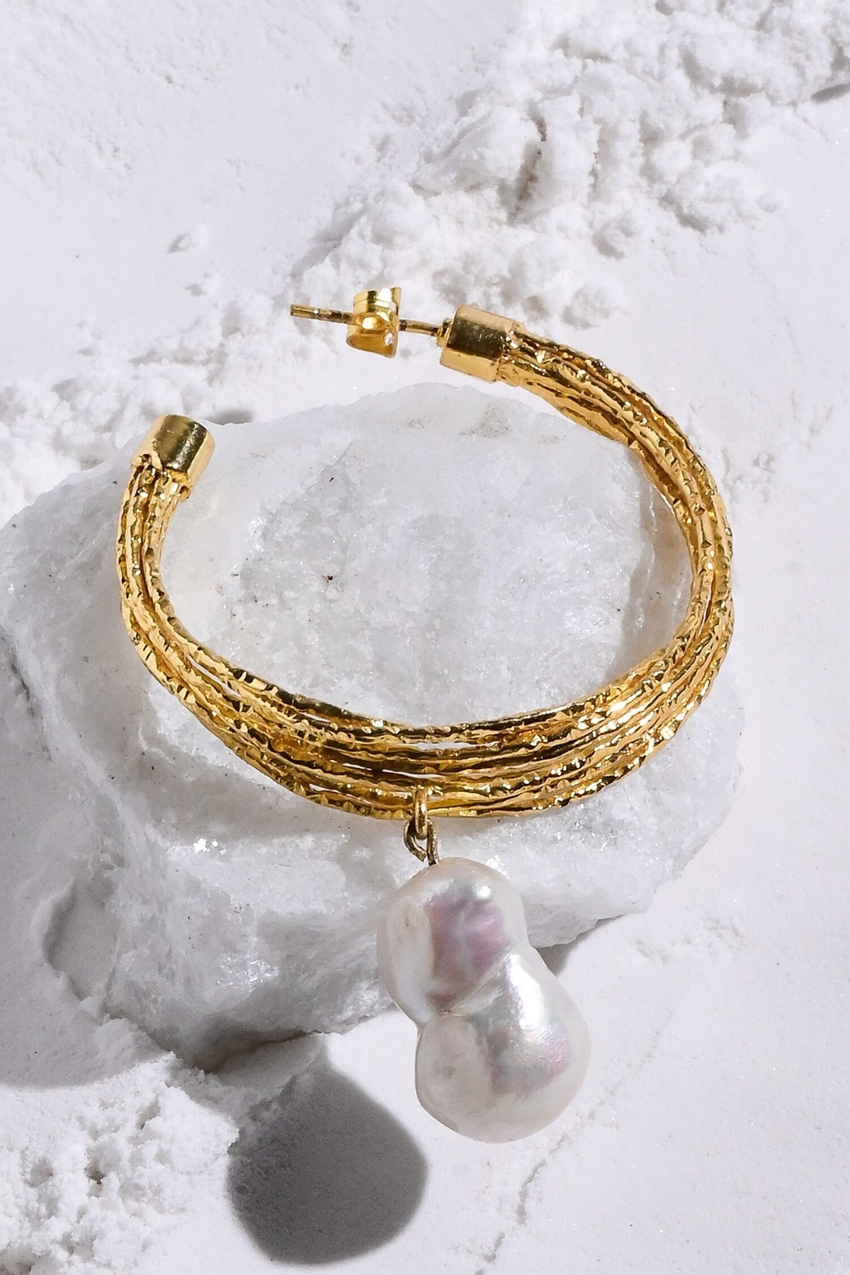 Kiara Pearl Drop Hoops 