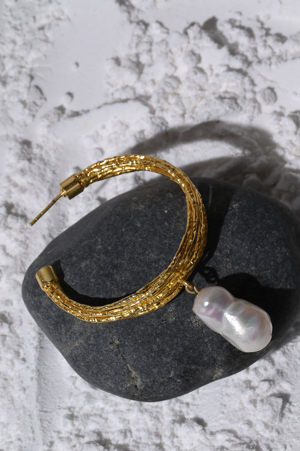 Kiara Pearl Drop Hoops 
