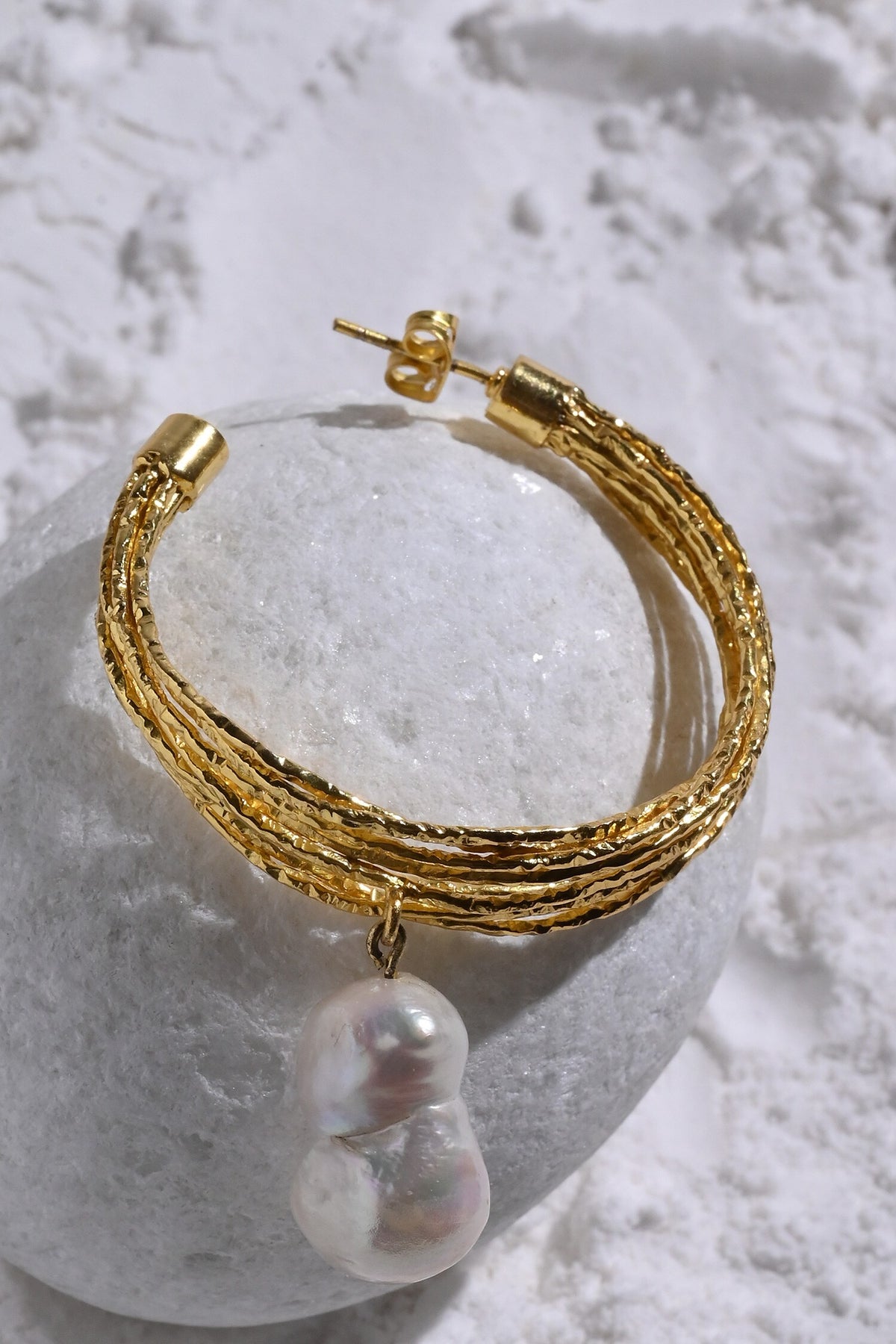 Kiara Pearl Drop Hoops 
