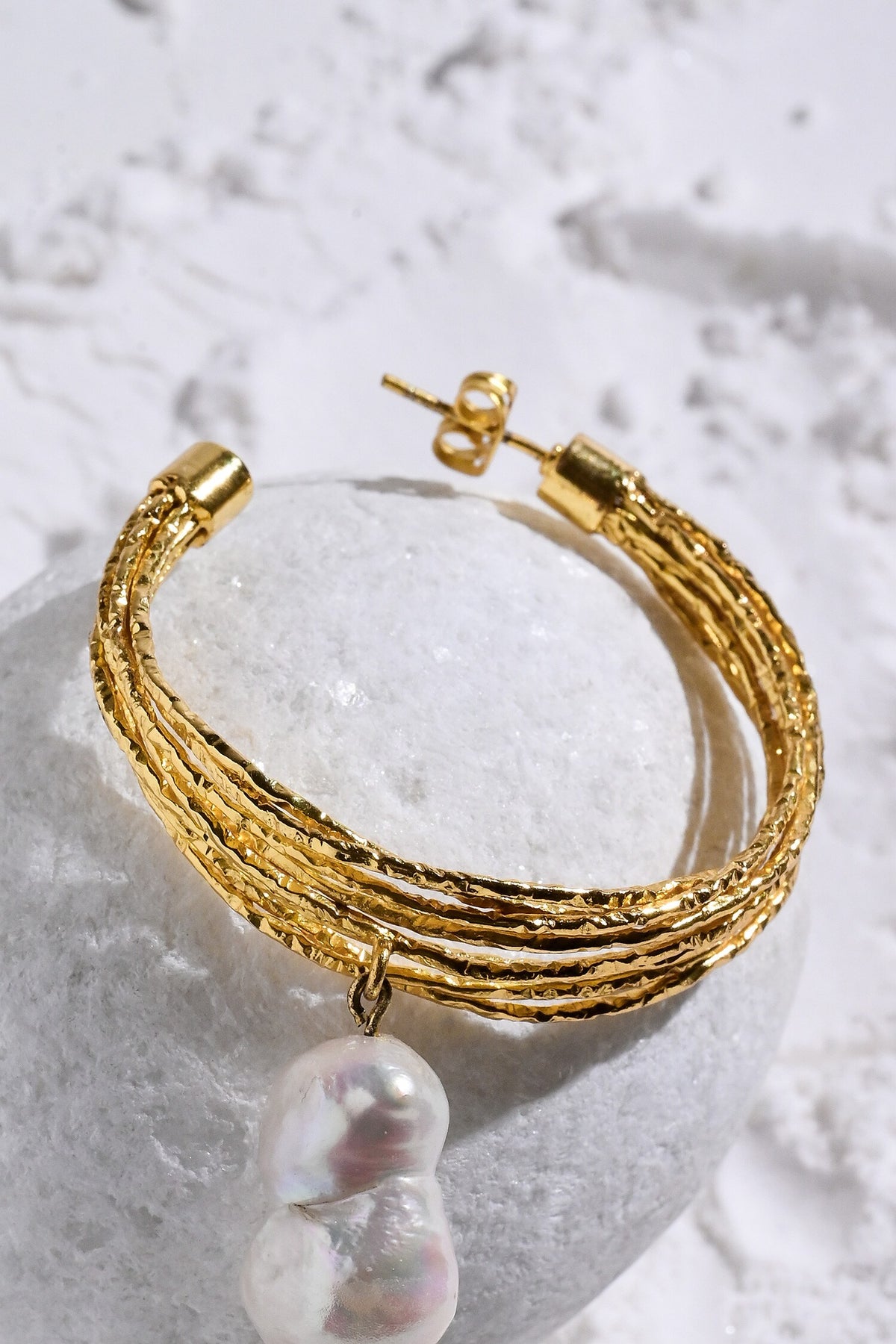 Kiara Pearl Drop Hoops 