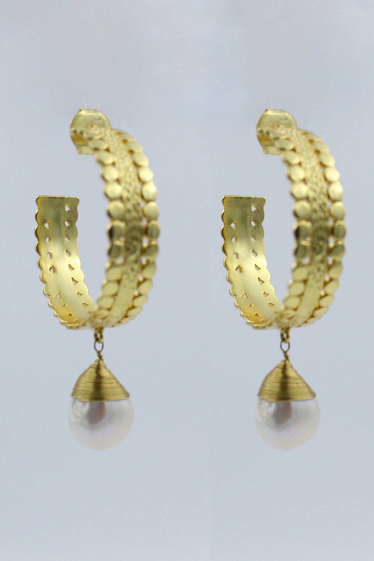 Suni Pearl Drop Hoops 