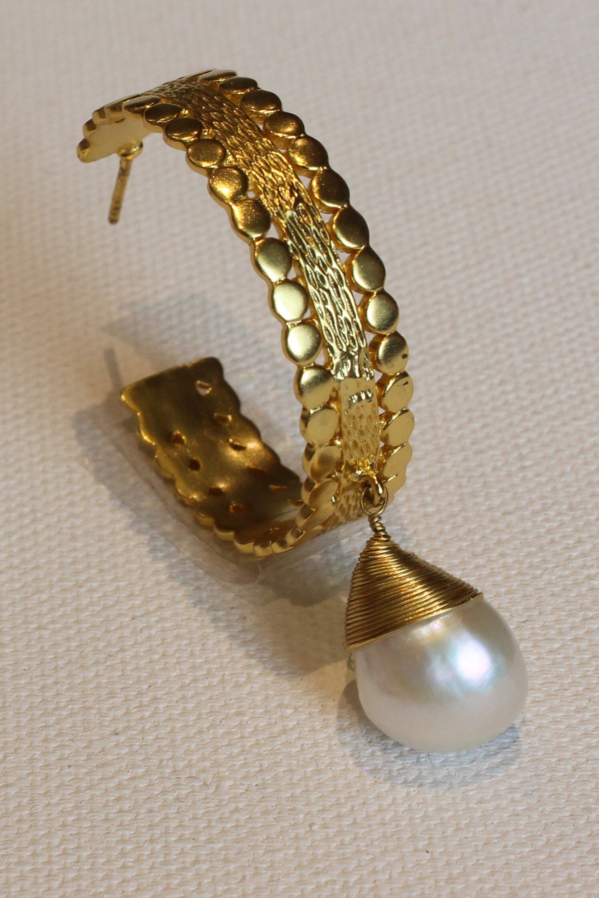 Suni Pearl Drop Hoops 
