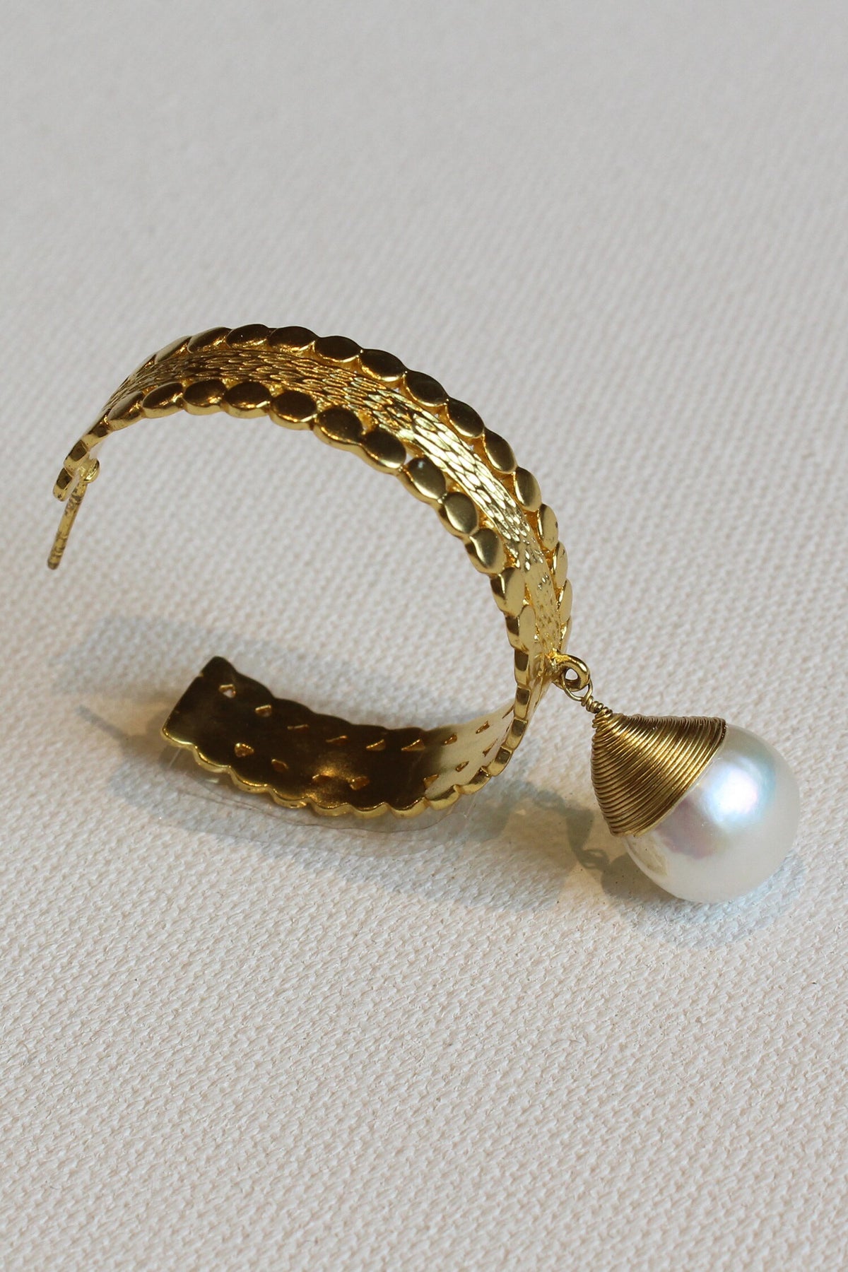 Suni Pearl Drop Hoops 