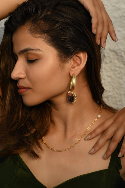 Eclat Rhodonite Hoops 