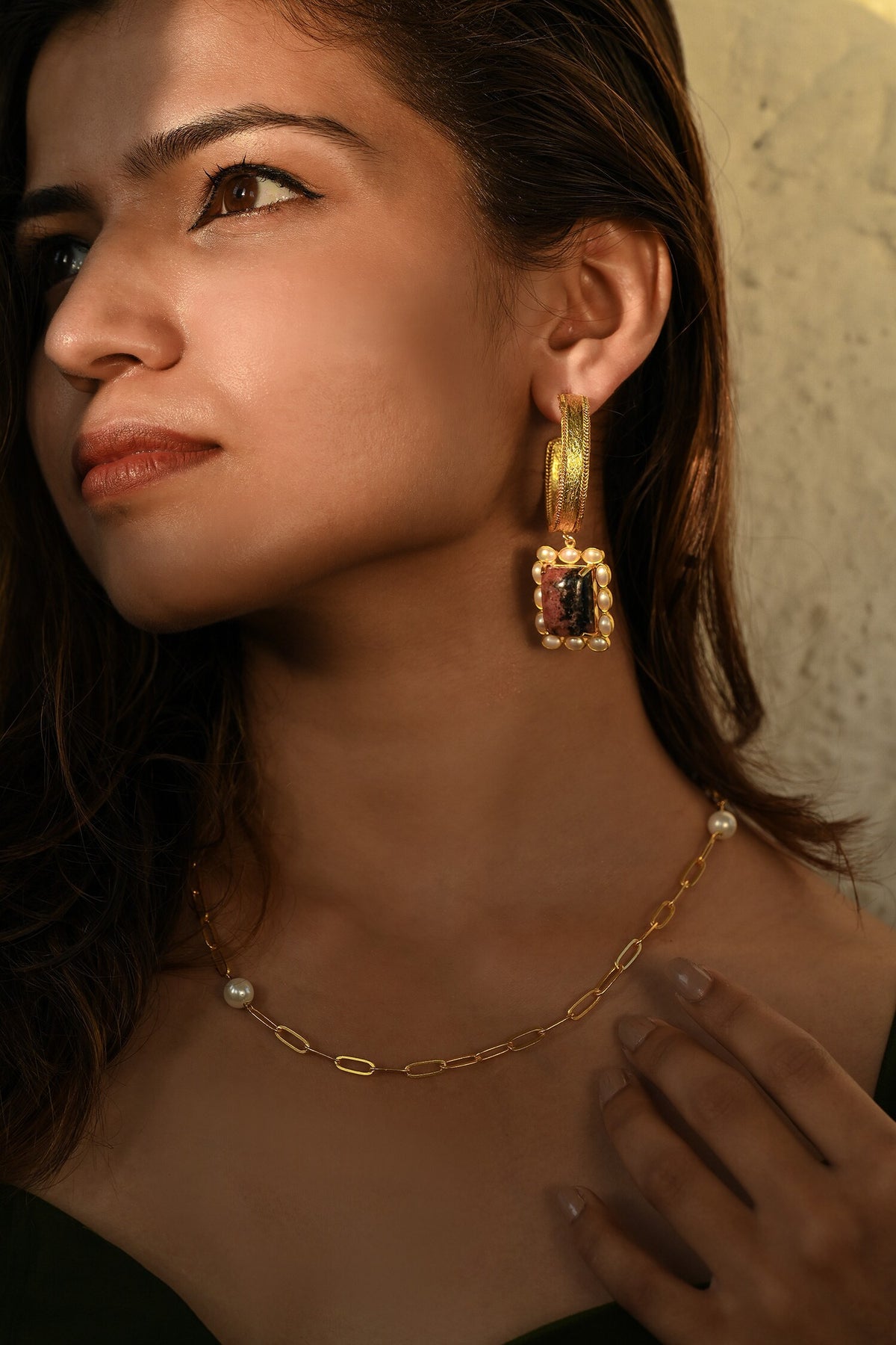 Eclat Rhodonite Hoops 