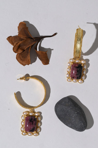 Eclat Rhodonite Hoops 