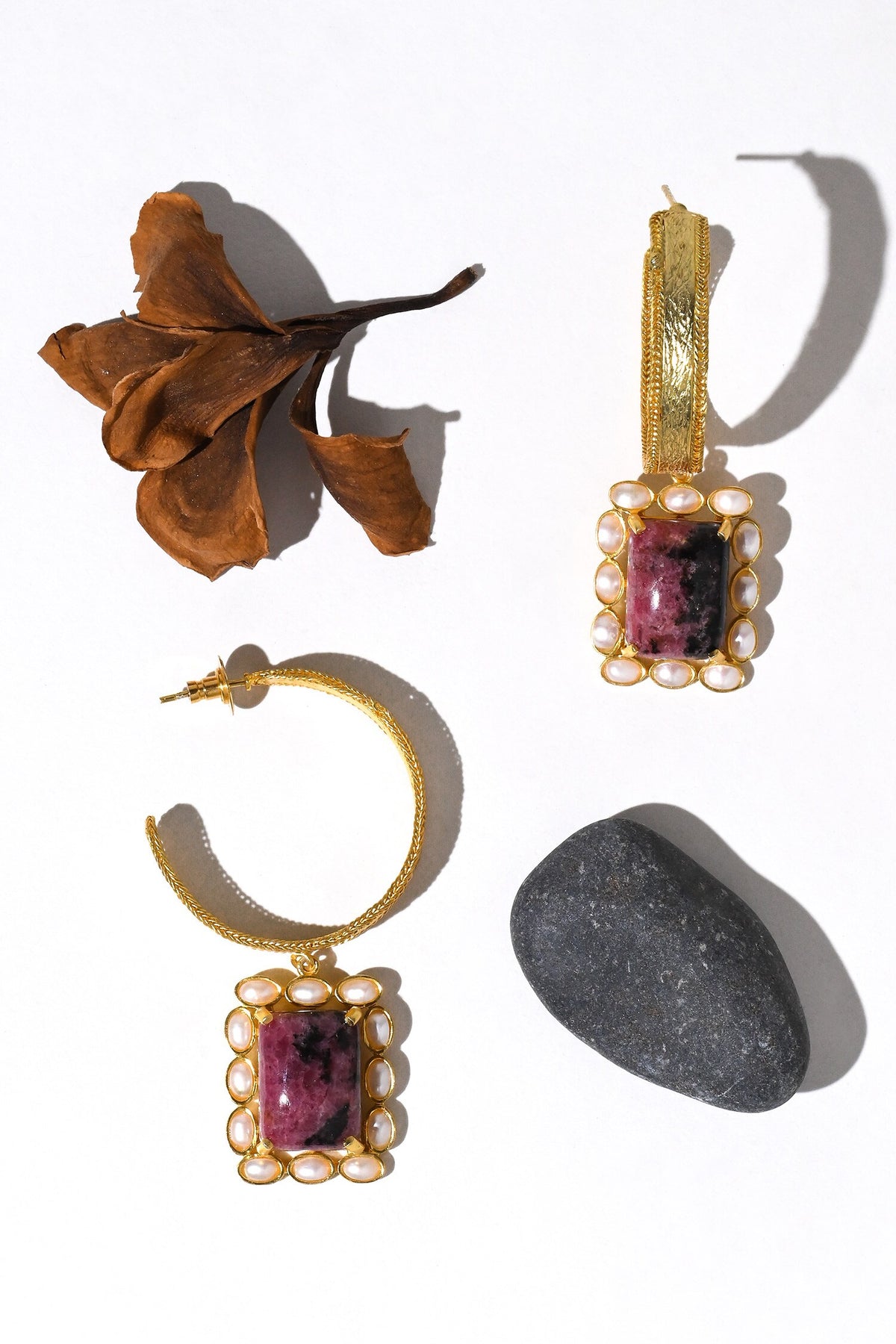 Eclat Rhodonite Hoops 