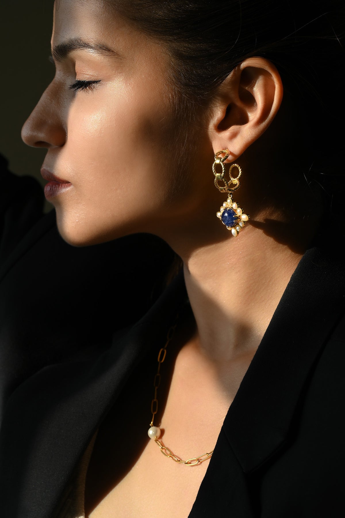 Canis Diamond Embellished Earrings 