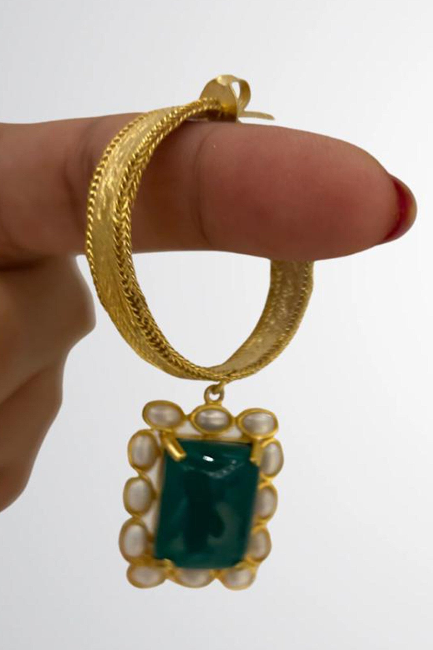 Onyx Stone Hoops 