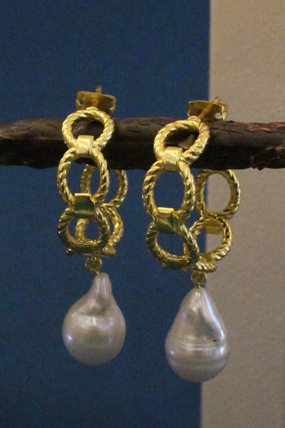 Textured Link Hoops 