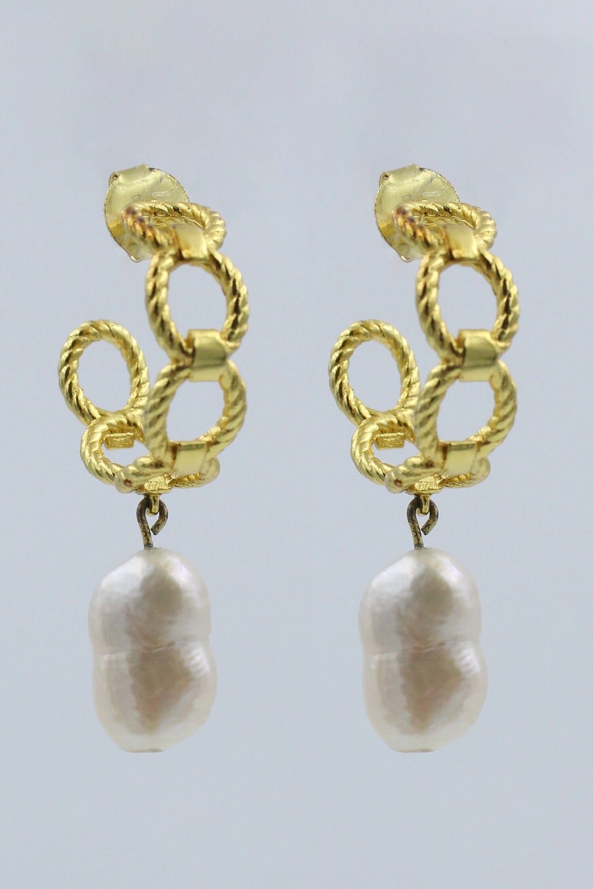 Textured Link Hoops 