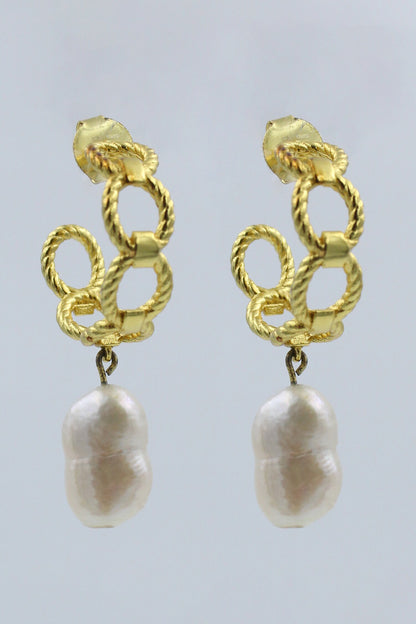 Textured Link Hoops 