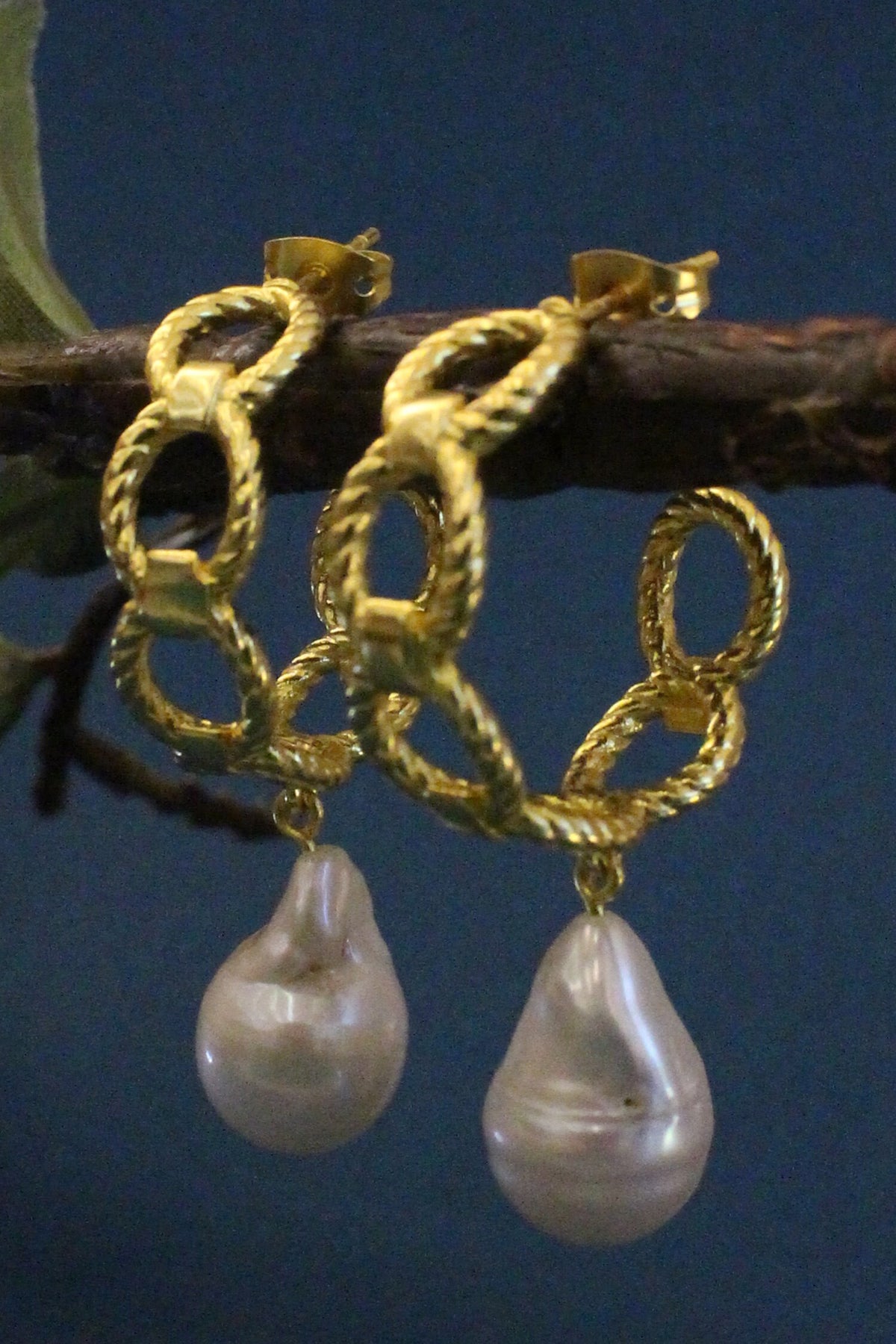 Textured Link Hoops 