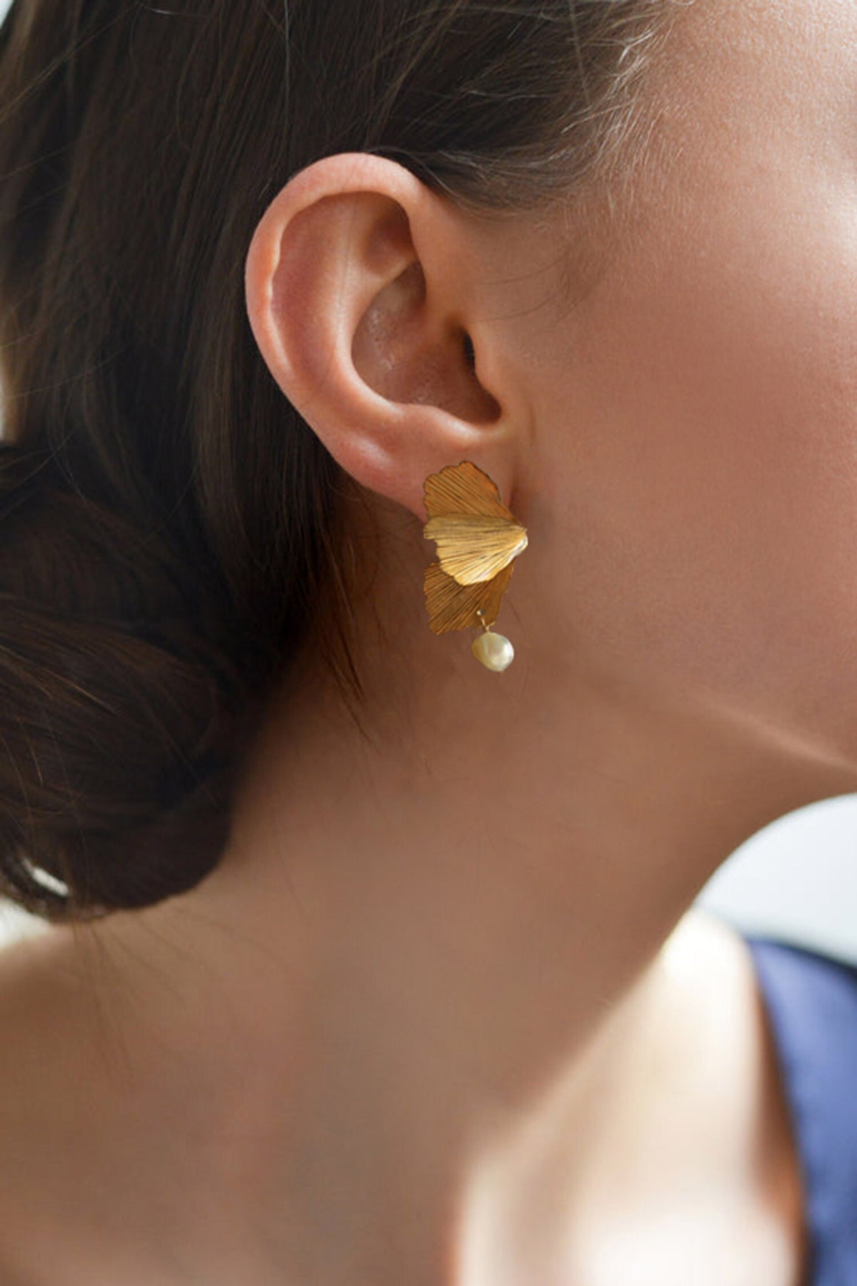 Foliole Moti Pearl Drop Earrings 