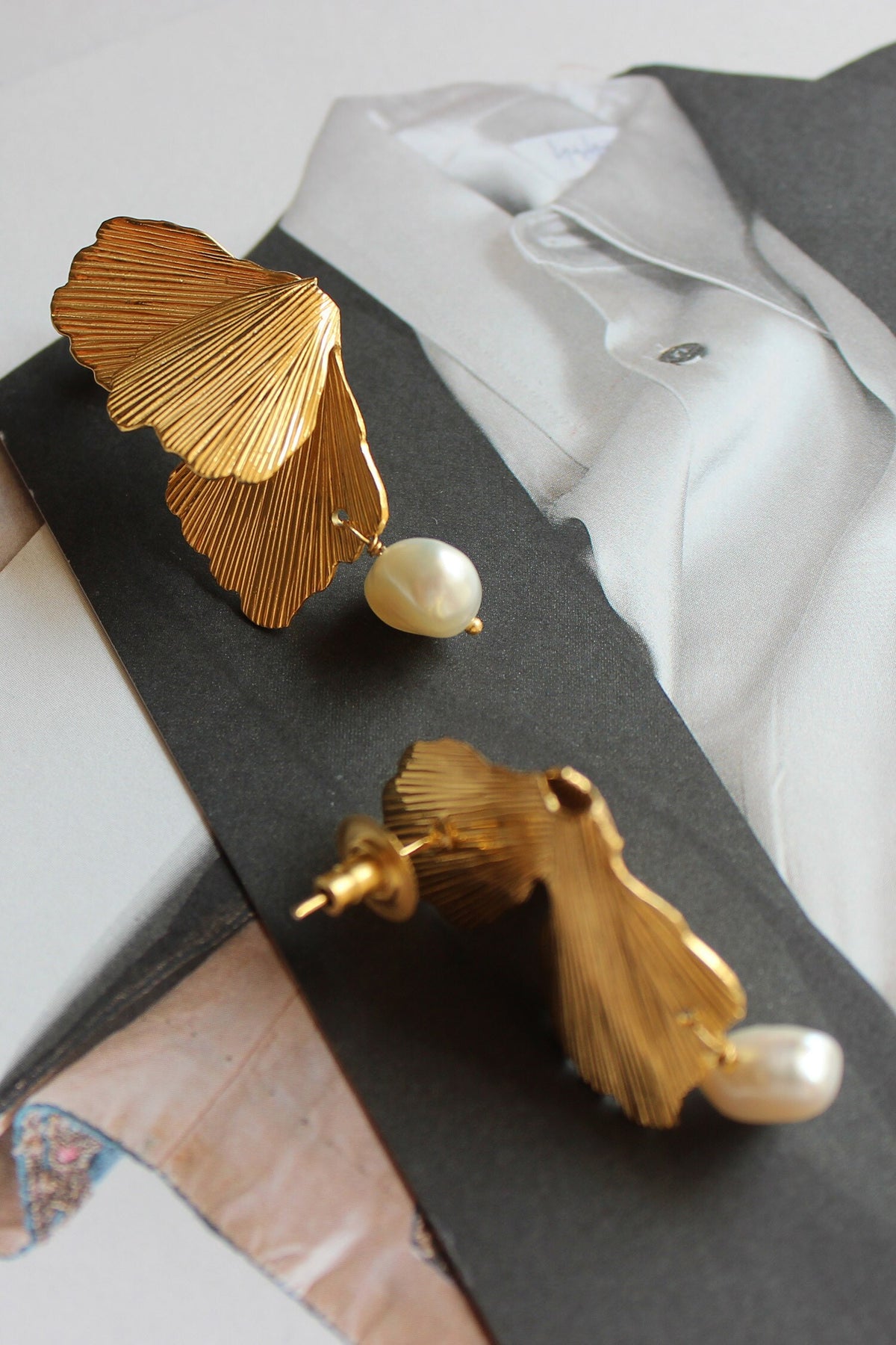 Foliole Moti Pearl Drop Earrings 