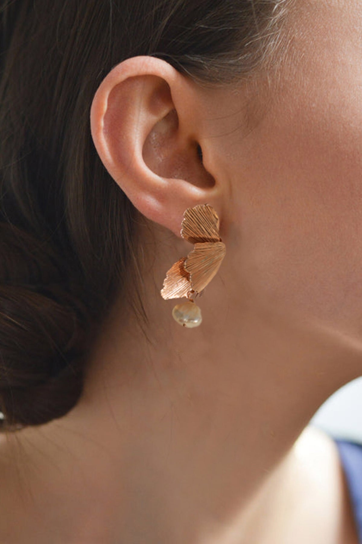 Foliole Moti Pearl Drop Earrings 