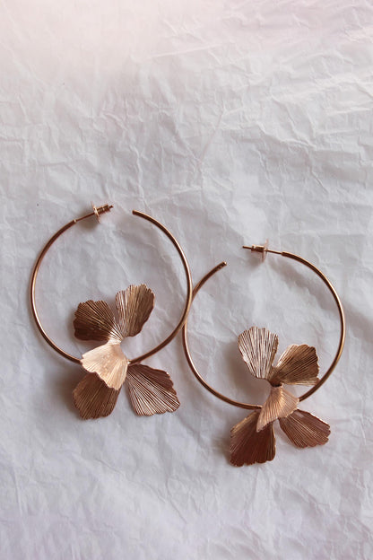 Fiore Textured Petal Hoops 